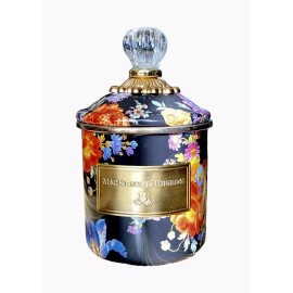 MacKenzie Black Flower Market Demi Canister Brand New