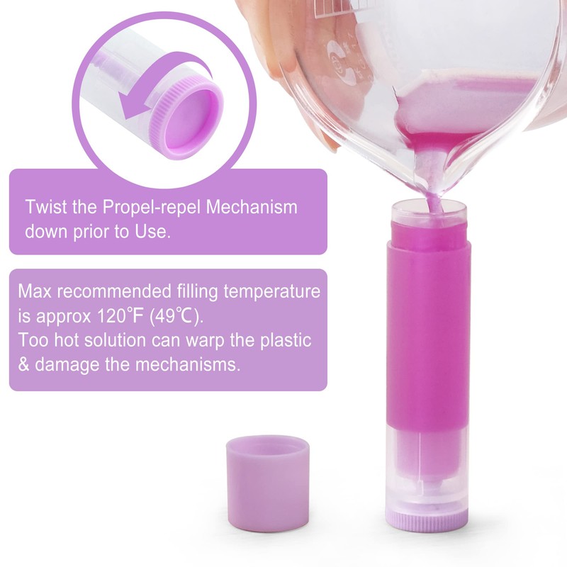 LotFancy Lip Balm Tubes Empty, 60PCS 5.5ml (3/16 Oz), Clear