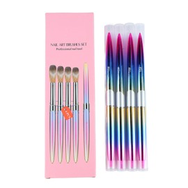 Nail Art Brush Set Aluminum Tube Art Nail Art Brushes Manicure Set Nail Brushes For Nail Art Nail Art Tools Nail Art Brush, Soft Hair 4pcs Aluminum Tube Nail Extension Gel Brush for Salon