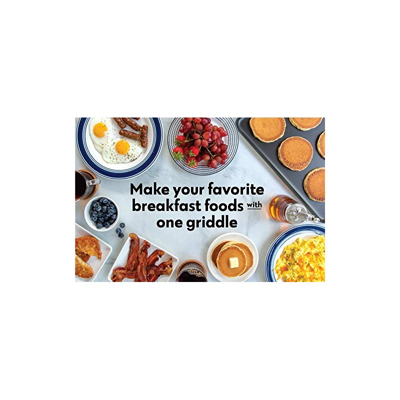 Nordic Ware Two Burner Griddle, 10.3 x 17.4 inches, Non-Stick,