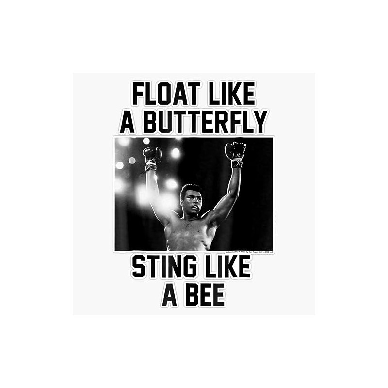 Muhammad-Ali-Float-Like-A-Butterfly-Sting-Like-A-Bee Bumper Sticker Vinyl Decal 5"