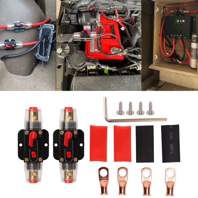 12‑24V Inline Circuit Breaker with Manual Reset Fuse Holder Battery