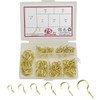 WMYCONGCONG 75pcs Screw Hooks Copper Plated Screw Hooks Wall Hanging