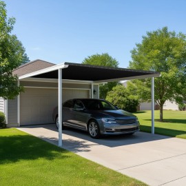 D0100XF3KP2 Carport Canopy 10x20ft Flat Roof UV Resistant For Garages 2 Car Parking Simple StyleColor: default Color