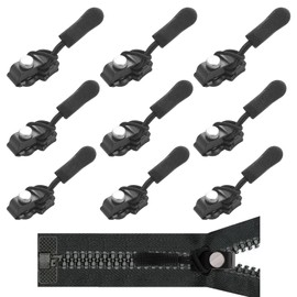 9PCS Zip Repair Kit, 3 Sizes Replacement Zip, Zipper Repair Kit, Zipper Pull Replacement, Instant Zip Fixer, Slider Zippers Repair, Universal Fixing Zips Puller, Extension & Fixing Zippers for Luggage