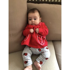 Tinykeke Baby Girl Clothes Long Sleeve Ladybug Pattern Tops and Pants Infant Girls Outfits Set (9-12 Months) Red