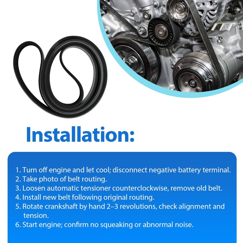Engine Serpentine Drive Belt Fits for Hyundai Elantra Kona Tucson