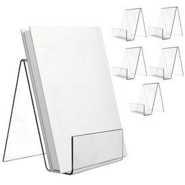 Acrylic Stand, Display Stand, Set of 6, Display Stand, Bookcase, Photo Stand, Book Stand, Transparent Acrylic Book Stand, Card Stand, Cell Phone, Photo, Book, Notebook, Display Stand (Set of 6)
