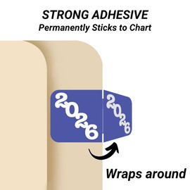 2026 Year Stickers, Doctor Stuff 2026 Chart Stickers, Purple/Black Color Coded, POS Style, USA Made Year Labels for End Tab File Folders, 500/Roll, 1 Roll, 3/4" x 1-1/2"