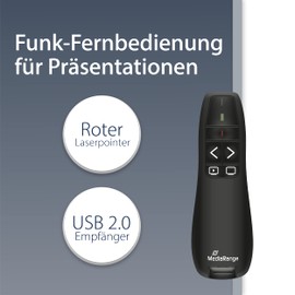Pointeur Laser Rouge Sans Fil Mros220 Mediarange 5 Boutons Noir
