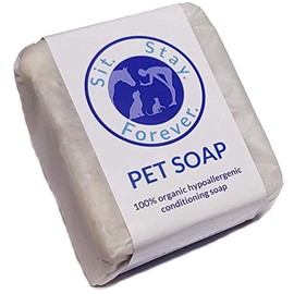 Vegan Organic Pet Soap / Bar Shampoo BIG 7 oz bar, Hypoallergenic, Organic Oatmeal, Olive & Coconut Oils, Shea Butter, Vitamin E and Neroli Essential Oil.