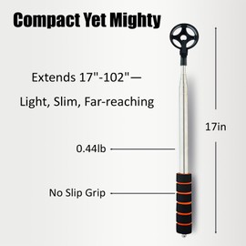 RCMMQHHY Stainless Steel Retractable Golf Ball Picker, Rust Proof, no Bending, Lightweight, Strong and Strong, Automatic Locking Three Claw Gripper, Long Pole Ball Picking Tool
