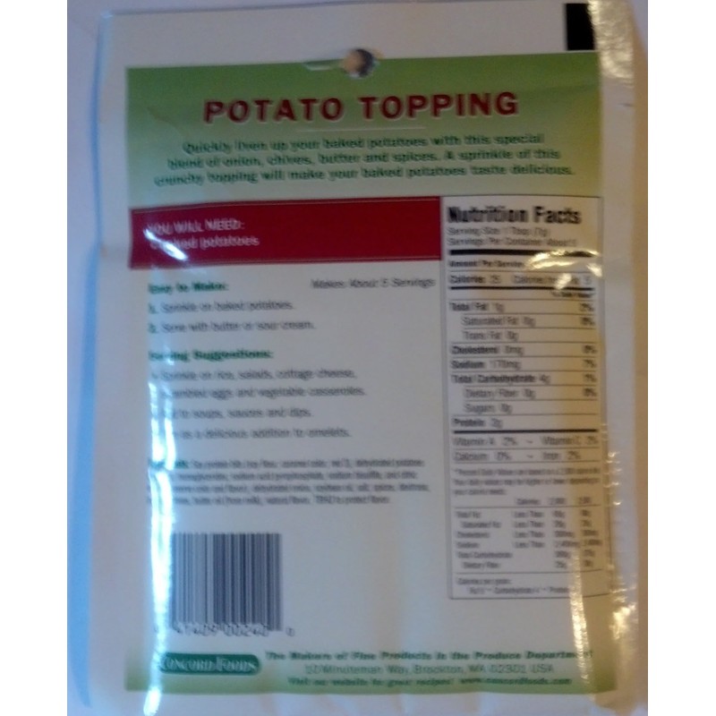 Concord Foods Potato Topping 2 of 1.1oz pkgs