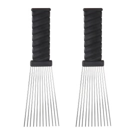 FRCOLOR Pack of 2 Metal Combs Afro Comb Afro Comb Braid Hairdresser Untangling Wig Braid Comb Hairstyle Twist Comb Hairstyle for Men Hairstyle Accessories