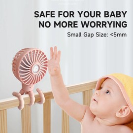 Aorloxta Mini Portable Fan, USB Rechargeable Handheld Fan for Baby Stroller, Car Seat, Quiet Long Battery Powered Desk Fan, 3 Speed Personal Tripod Handheld Fan, and Perfect for Summer Travel