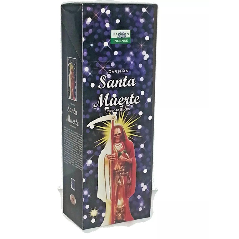 Darshan Incense Santa Muerte Black 120 Sticks in a Six