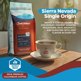 Juan Valdez Sierra Nevada Whole Bean Coffee | 100% Colombian Coffee | Single Origin with Notes of Chocolate, Caramel & Roasted Nuts | 16 oz / 454 gr