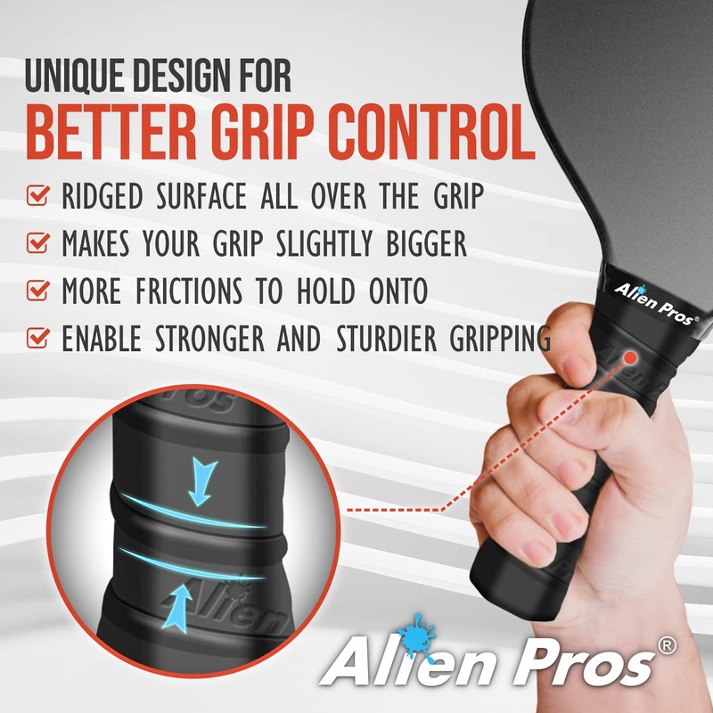 ALIEN PROS Pickleball Overgrip (4-Pack) with Ridges for better Grip
