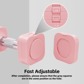 Adjustable Dumbbell Set of 2, 4 in 1 Free Weight Weights Set for Women,men at Home Workouts, 10 lb Weights Dumbbells Set of 2, Each 4lb 6lb 8lb 10lb with for Home Gym Exercise Training(Pink)