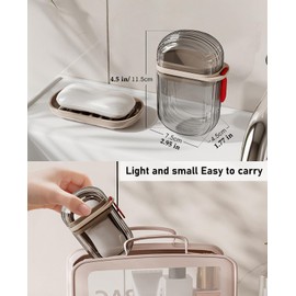 Soap Dish Holder with Lid, Leakproof and Waterproof Travel Soap Case with Drainage, Portable Sealed Shower Soap Box, Perfect for Bathroom Shower, Travel, Camp, Gym, Outdoor (Vertical)