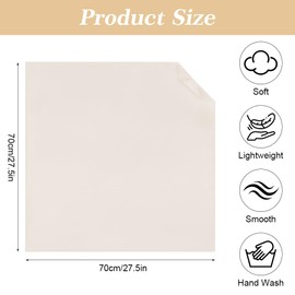 BSBUY Bandana Men's Women's Premium Neckerchief Headscarf Unisex Neckerchief Tie Scarf Bandana Handkerchief Square Neckerchief Elegant Scarf Versatile Headscarf Plain Colour (70 x 70 cm), beige