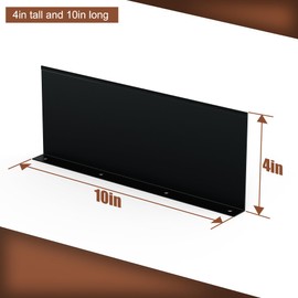 BJADE'S Gutter Valley Splash Guard,4 Pcs Aluminum Roof Valley Splash Shield Gutter Guard.for Straight,Flat Roofs,Corner,10 inch Each,Black