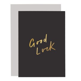 Old English Co. Luck Card - Single Black & Gold Blank Good Luck Card | Positivity Cards for Mum, Sister, Brother, Husband & Friends | Special for Birthdays, Graduation & Celebrations