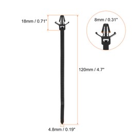 sourcing map 50pcs Push Mount Cable Zip Tie 4.7" x 0.19" Nylon Self Locking Cable Strap Arrow Style Heavy Duty Snap in Cable Zip Ties for Household Electronic Auto Industry