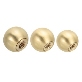 PATIKIL 17.5mm 20mm 25mm Ball Lamp Finials Caps Knob, 3pcs Solid Brass Lamp Shade Top Decoration Screw Cap Nuts with Brass Reducing Adapter for Table Lamps