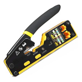 Pinza Ponchadora Crimpadora Pass Through RJ11 RJ45 Engarzado Herramienta Profesional Para Cableado De Red Ethernet Conector Modular Reparacion Y Mantenimiento De Cables
