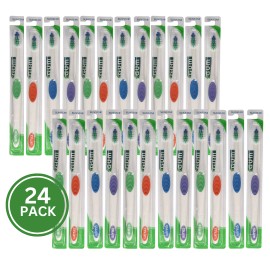 GUM 24-PK GUM Super Tip Subcompact Toothbrush, 468, Soft Bristles Bulk Toothbrushes
