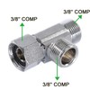 Breezliy Brass Angle Stop Add-A-Tee Valve,3/8-Inch Compression Inlet X 3/8-Inch