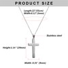 Flongo Lords Prayer Cross Pendant Necklace: Silver Stainless Steel Necklace