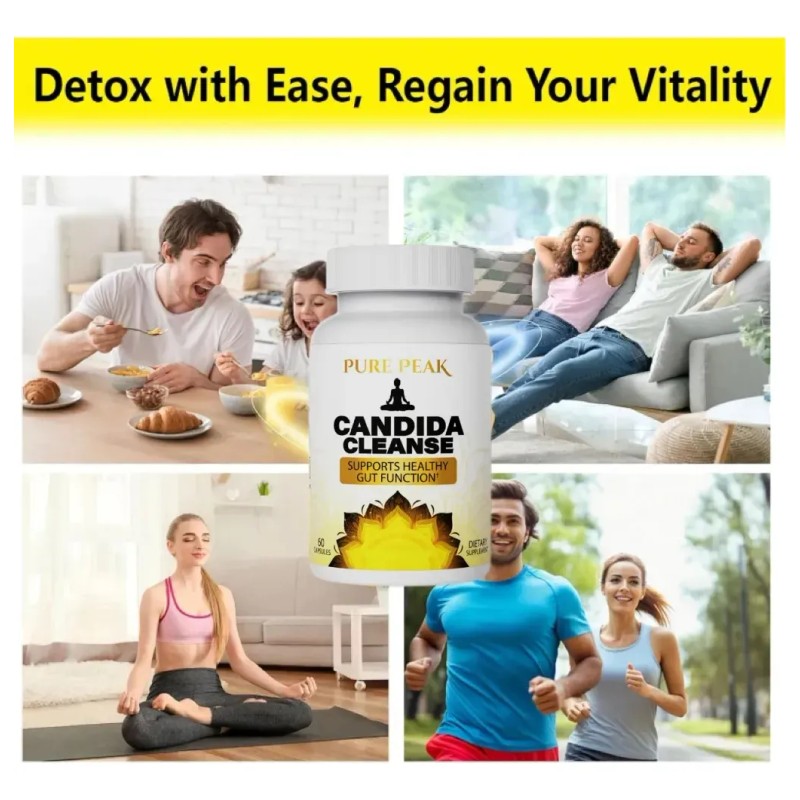 Pure Peak Candida Cleanse - Gut Colon Support 60 Cpsulas