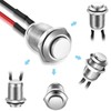 5 Pieces Brass Nickel-Plated Button On Off 12 mm 2