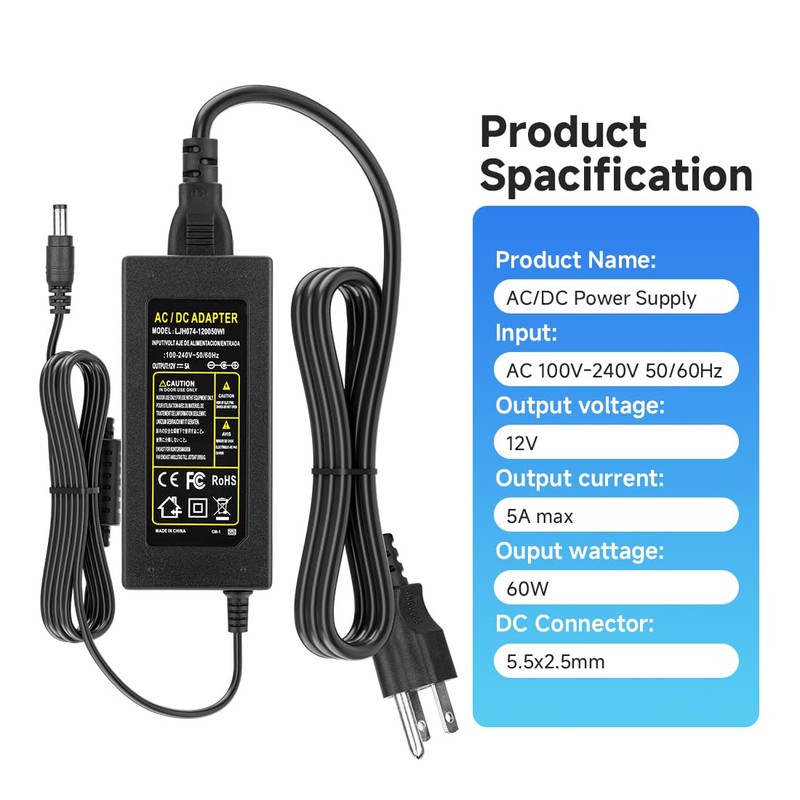 SEZO DC 12V 5A 4A 3A 2A 1A LED Power