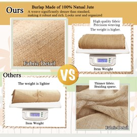 Burlap Table Runners 12 Inch X 108 Inch- Rustic Wedding Decoration Table Runner - Kitchen Table Runner - Thanksgiving Easter Baby Shower Jute Table Runner (5pcs)