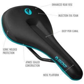 BEL AIR 3.0 MAX LUX-ALLOY RAIL SADDLE Black Microfibre Top/Turquiose Base