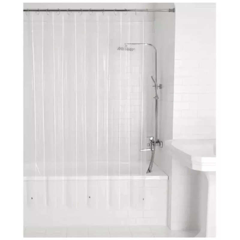 Mainstays Clear Shower Curtain Liner Anti-Bacterial PEVA 70x71 Water Repellent