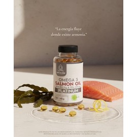 Omega 3 Aceite de Salmón | 1000 mg por Porción con 360 mg DHA y 240 mg EPA | Super Premium | Raíces Zen |120 Cápsulas | 2 Meses de Uso
