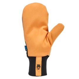 Kombi Men's Traction Insulated Durable Waterproof Active Outdoor Winter Sports Mitt w/Synthetic Nubuck Leather Trim & Palm, Black Tan, Large