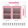 640 Kit Extension De Pestañas Maquillaje Completo Diy 9-16mm