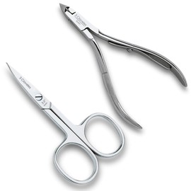 3 Claveles Nail Scissors with Curved Blades and Cuticle Nippers Professional Manicure Set of Nail Scissors and Cuticle Pliers Carbon Steel 1 Unit 0.13 50 ml