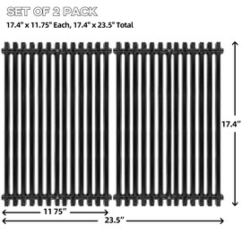 BoyoTec 7525 17.4" x 11.8" Porcelain-Enameled Cooking Grates Replacement for Weber Spirit 300 Series, Spirit 700, Genesis Silver Gold B/C Grills