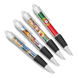 DV DESIGN Set of 4 Portugal White Ballpoint Pens - Flag Portuguese Lisbon Algarve Travel Holiday Hobby Boys Girls Men Women Theme Pen #79403