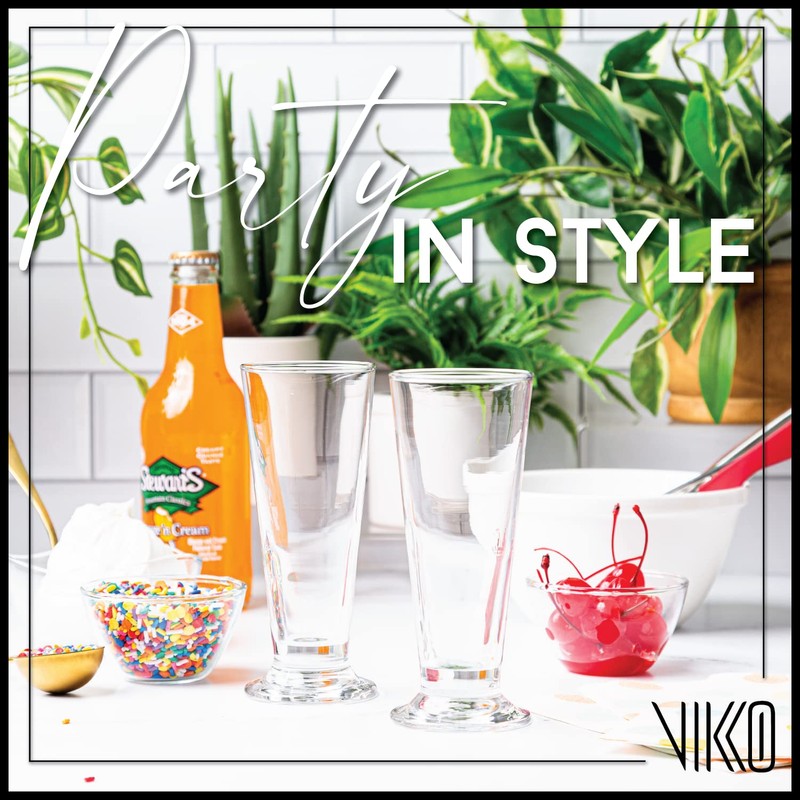 Vikko 6.3 Ounce Milkshake Glasses | SMALL Glass Cups for