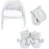 Hudson Baby Baby Trapper Hat, Mitten and Bootie Set, Gray