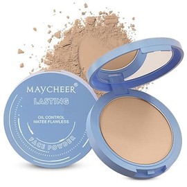 Maycheer Face Powder, Maycheer Setting Powder, Lasting Oil Absorbing Pressed Powders Compact for Face (02# NATURAL BEIGE, One size)
