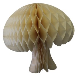 2-pack Large 16 Inch Honeycomb Tissue Paper Mushroom Party Decoration, Classic Ivory