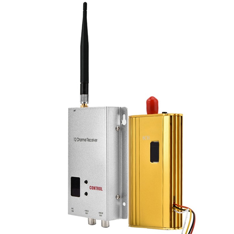 1.2G 1.5W Wireless Audio Video Transceiver CCTV Monitoring Transmitter &amp;